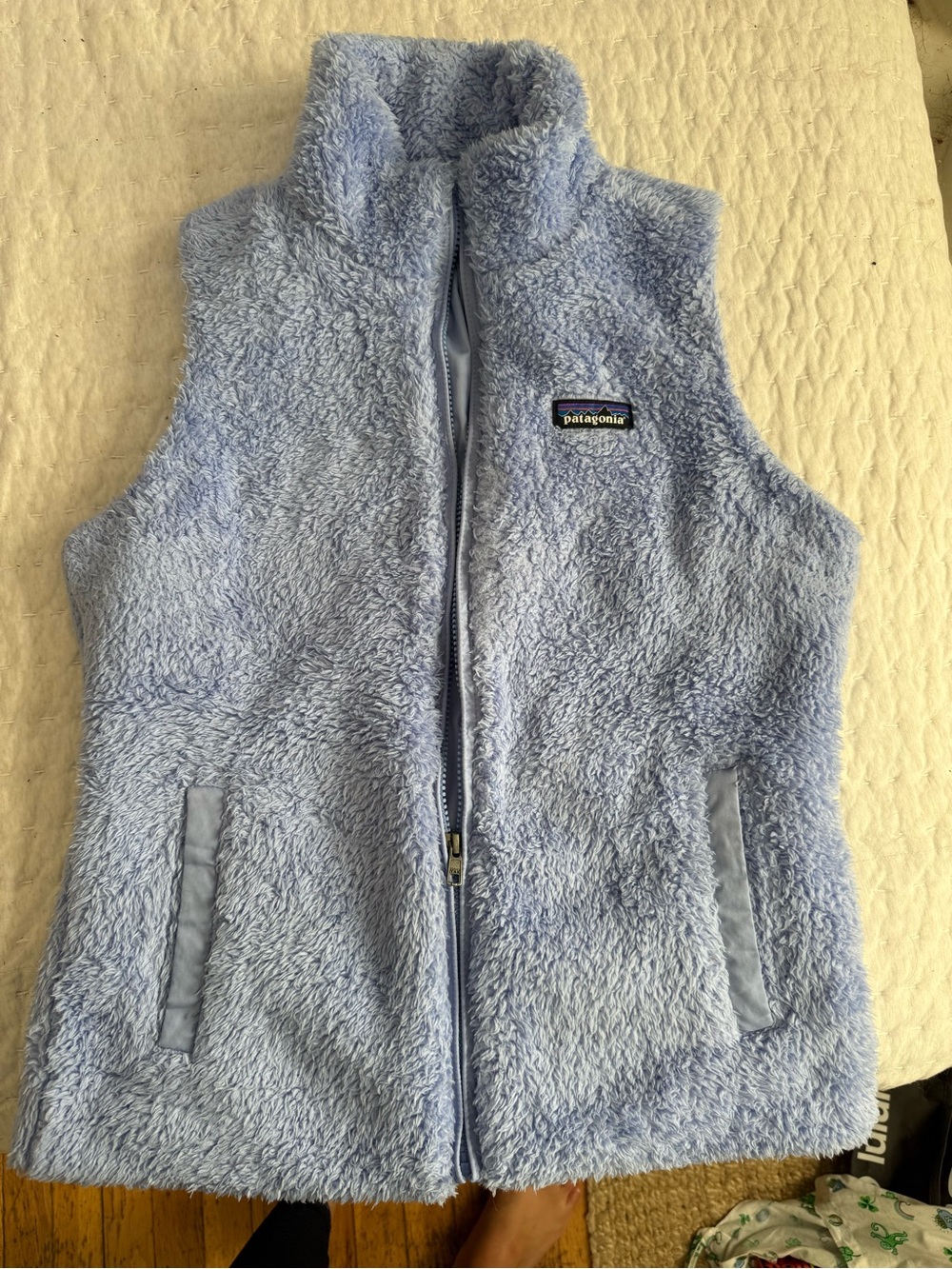 Patagonia los gatos Light Blue Fuzzy Fleece Vest